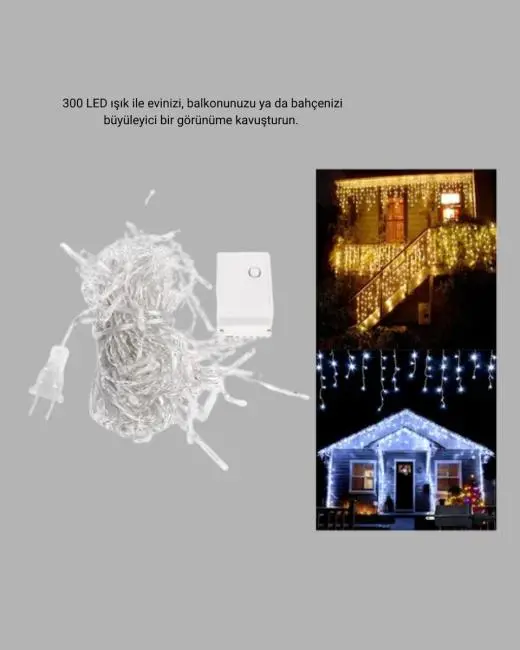 Dekoratif 3x3 LED Perde Işık Şelale Tasarım Enerji Tasarruflu