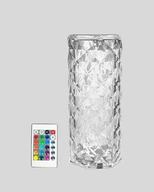 Kristal RGB LED Masa Lambası – Renkli Kumandalı Işık Dekoratif ve Enerji Tasarruflu