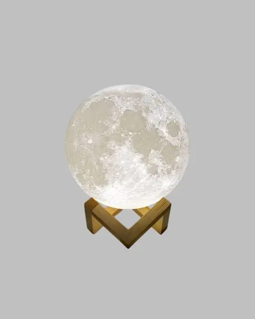 16 Renkli 3D Ay Gece Lambası RGB Modlu Şarjlı Uzaktan Kumandalı