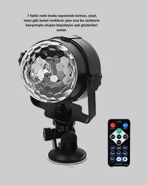 Ritme Duyarlı LED Disko Topu – Renkli Işık Gösterili Parti Lambası