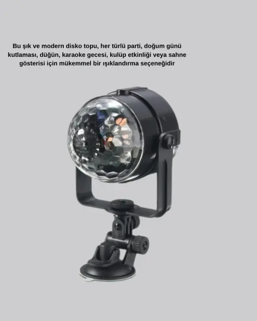 Ritme Duyarlı LED Disko Topu – Renkli Işık Gösterili Parti Lambası