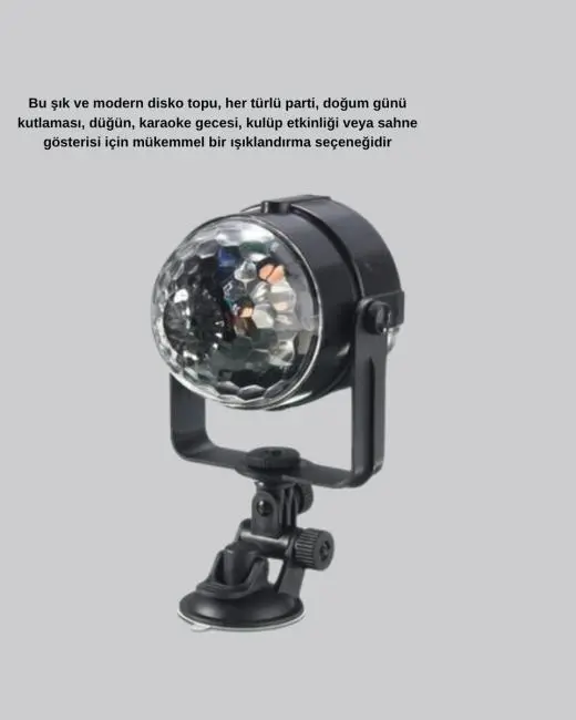 Ritme Duyarlı LED Disko Topu – Renkli Işık Gösterili Parti Lambası
