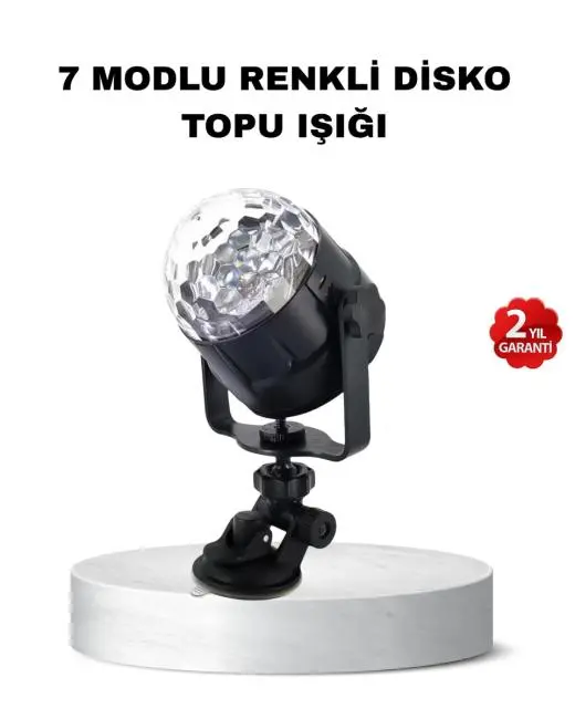 Müzik Ritmine Duyarlı Renkli Disko Topu – 7 Modlu Işıklı Parti Lambası