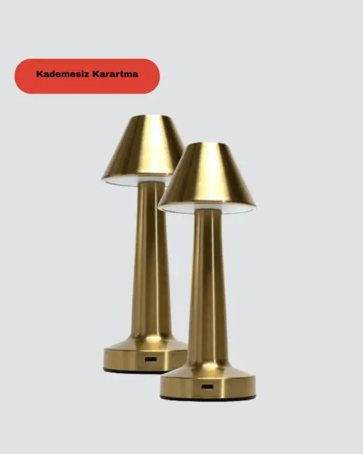 Modern Metal Masa Lambası 3 Işık Renkli Kademesiz Parlaklık Ayarlı