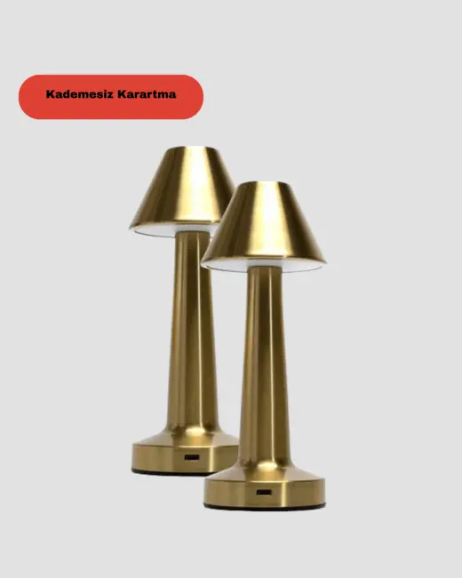 Modern Metal Masa Lambası 3 Işık Renkli Kademesiz Parlaklık Ayarlı