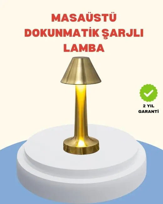 Şarjlı Masa Lambası 3 Işık Modu Kademesiz Karartma Metal Gövde