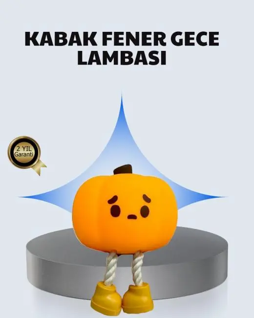 Pumpkin LED Gece Lambası Üç Kademeli Işık Ayarlı