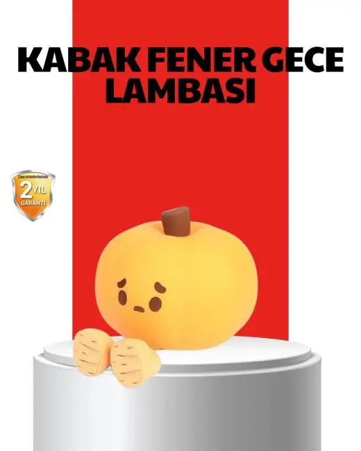Pumpkin LED Night Light Dokunmatik Şarjlı Silikon Gece Lambası