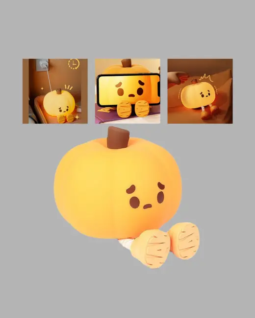 Pumpkin LED Night Light Dokunmatik Şarjlı Silikon Gece Lambası