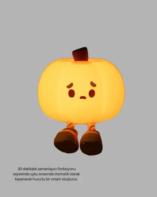 Pumpkin LED Night Light Dokunmatik Şarjlı Silikon Gece Lambası