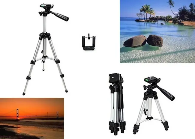 Tripod : Telefon Ve Kamera Tutucu Ayak + Telefon Tutucu - 105cm