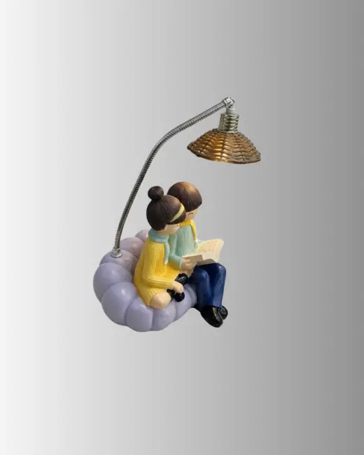 Romantik Çift Temalı Dekoratif Masa Lambası Yumuşak LED Işık