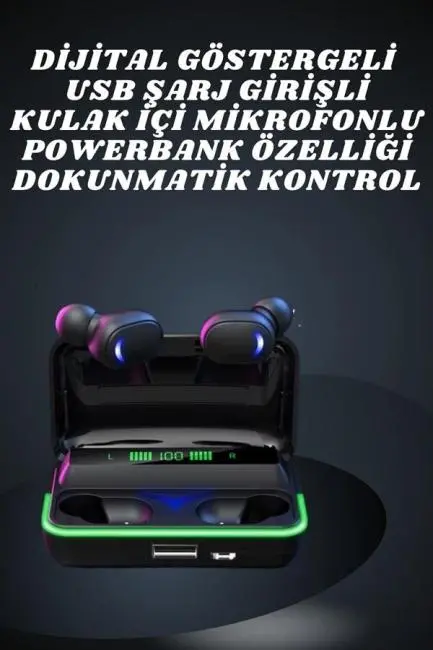 İkili Bluetooth Kulaklık Dijital Göstergeli Uzun Pil Ömrü Yüksek Ses Kaliteli
