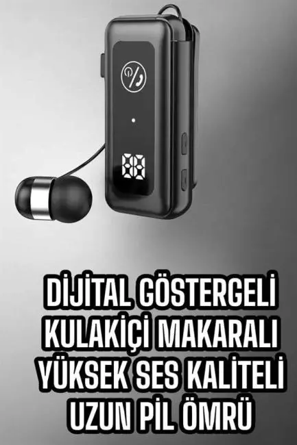 Makaralı Bluetooth Kulaklık Kulak İçi Dijital Göstergeli Yüksek Ses Kaliteli