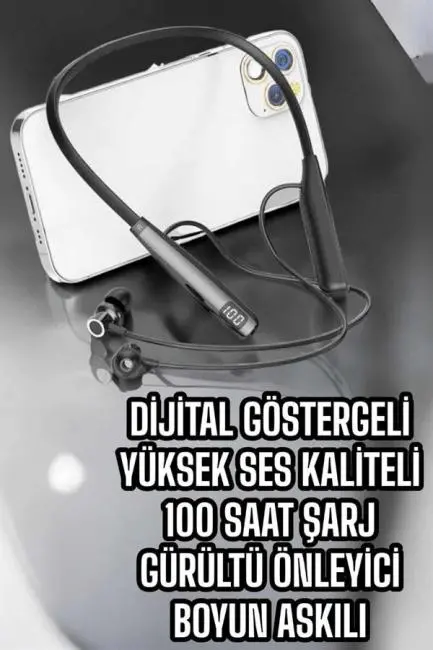 Boyun Bantlı Bluetooth Kulaklık Yüksek Ses Kaliteli 100 Saat Kulaklık