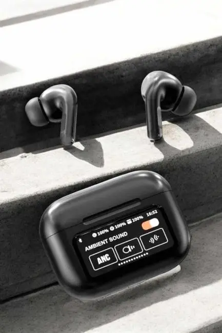 Kablosuz Bluetooth Kulaklık Ekranlı Uzun Şarj Süreli ANC Destekli