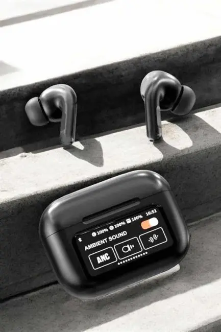 Kablosuz Bluetooth Kulaklık Ekranlı Uzun Şarj Süreli ANC Destekli