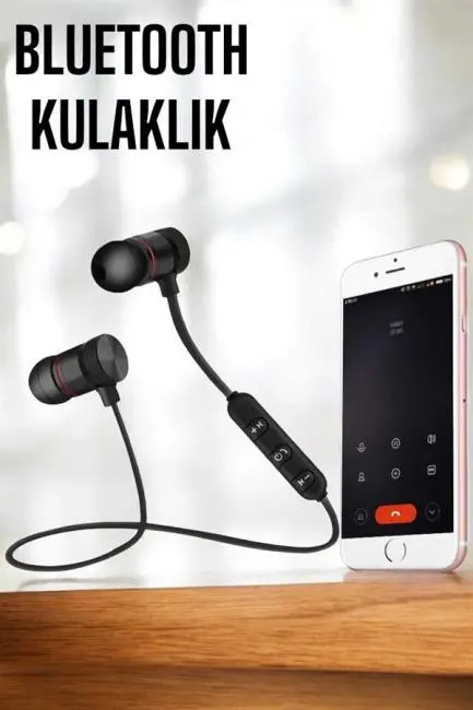 Mikrofonlu Kablosuz Sport Kulak İçi Mıknatıslı Kulaklık