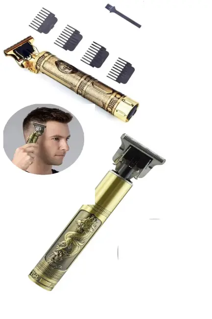 Gold Uçlu Vintage  Şarjlı Traş Makinesi Saç Sakal Ense Çizim Vucüt Kılı Tıraş Makinası