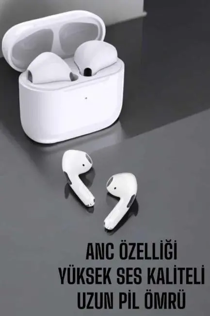 Beyaz Yeni Nesil Pro Bluetooth Kulaklık Yüksek Ses Kaliteli ANC Özelliği