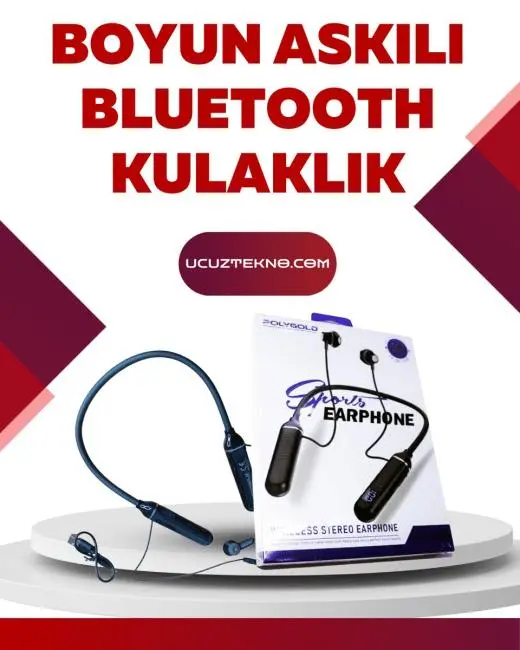 Polygold PG-100 Bluetooth Kulaklık – Ergonomik Boyun Bantlı Tasarım Net Ses ve Konfor