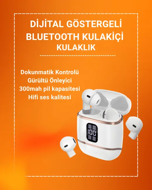 Çift Kulaklıklı Bluetooth Kulaklık – 4 Adet ANC-ENC Şarj Kutulu Dijital Göstergeli