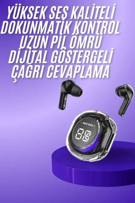Yeni Nesil Bluetooth Kulaklık Dijital Göstergeli Gaming Dokunmatik 5.3 Kablosuz