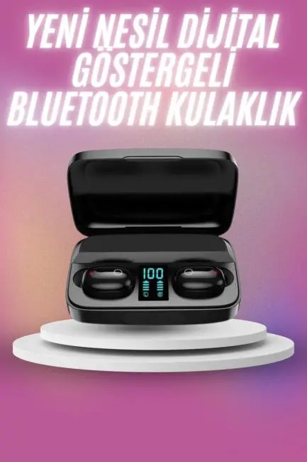 Kablosuz Bluetooth Kulaklık Android ve İOS Uyumlu Led Göstergeli Powerbankli