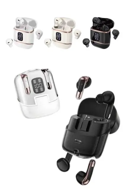 4 Adet Çift Kulaklık Dijital Göstergeli Yüksek Ses Kaliteli Bluetooth Kulaklık