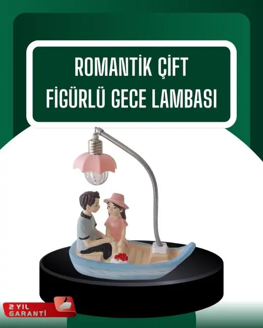 El Ele Tutuşan Çift Figürlü Dekoratif Gece Lambası Romantik Tasarım