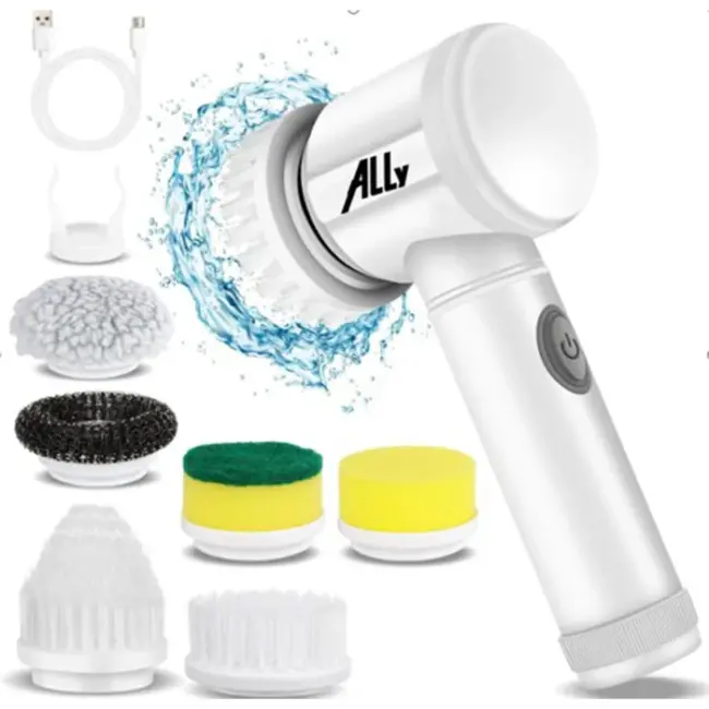 ALLY Magic Brush 5in1 Fırça Başlıklı Şarjlı Temizleme Fırçası Banyo/Fayans/Zemin Temizleyici-(5775)