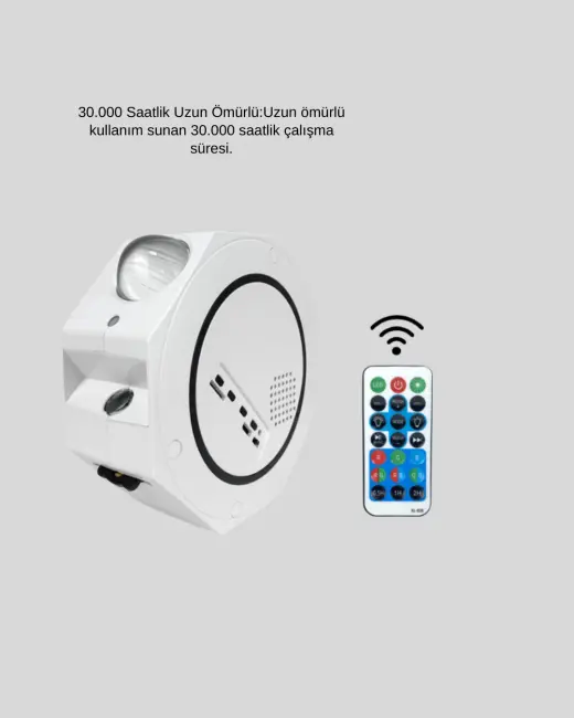 Uzaktan Kumandalı Zamanlayıcılı Galaksi Yıldız Projektörü