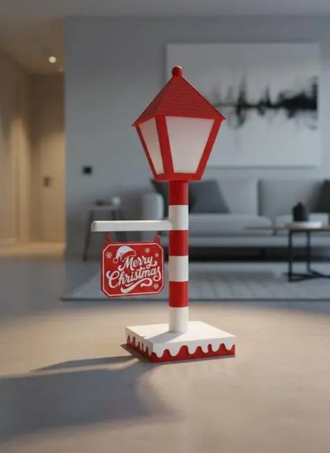 Noel Temalı Tabelalı Lamba Dekoratif Aydınlatma Yılbaşı Süsü