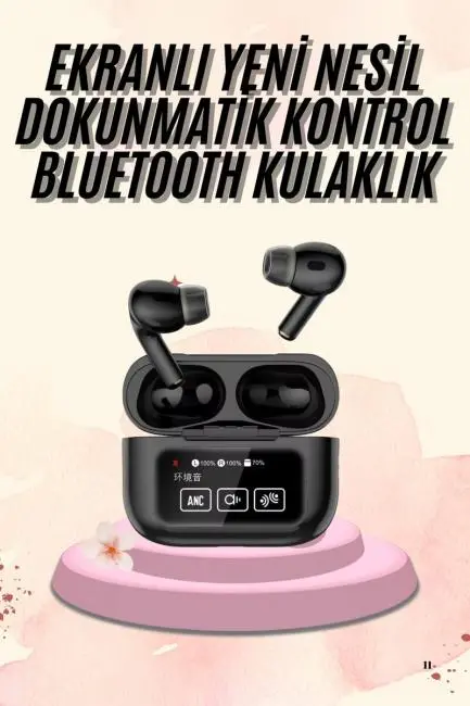 Kulak İçi Bluetooth Kulaklık Ekranlı Müzik Dinleme Çağrı Cevaplama Siyah