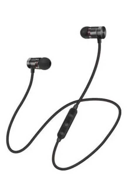 Sports Mıknatıslı Siyah Bluetooth Kulaklık Kablolu Uzun Pil Ömrü