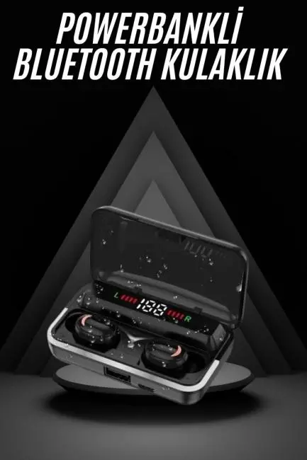Bluetooth Kulaklık Dijital Şarj Göstergeli Powerbankli Bass Özellikli Kablosuz Kulakiçi 5.1 Mikrofonlu