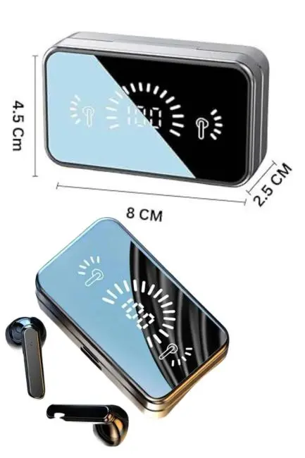 Yeni Nesil Kablosuz Kulaklık Aynalı Powerbank Özellikli Bluetooth Bağlantılı Dijital Göstergeli