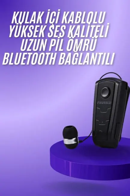 Makaralı Bluetooth Kulakiçi Yaka Kulaklığı Kablosuz Kulaklık