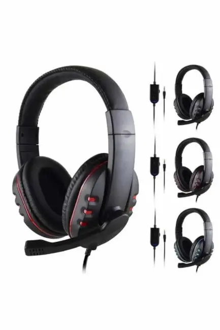 Oyuncu Kulaklığı Kulak Üstü Kablolu Stereo Mikrofonlu Yumuşak Kulak Yastığı