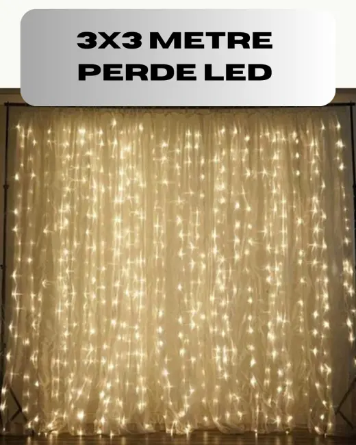 3x3 Perde LED Işık Şelale Model Özel Gün Dekoratif Aydınlatma