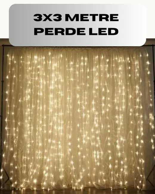 3x3 Perde LED Işık Şelale Model Özel Gün Dekoratif Aydınlatma