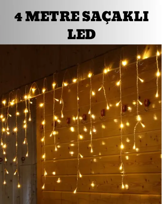 4 Metre Şelale Led Işık Perdesi Dekoratif
