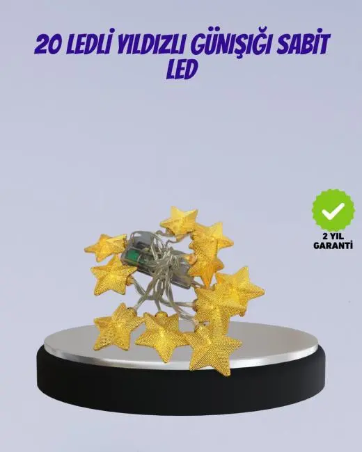 Yıldız Figürlü Led Şerit Işık 5m İç Mekan Dekor Aydınlatma