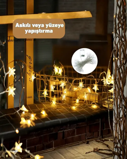 5 Metre Yıldız Şeklinde Led Şerit Işık Sabit Beyaz Aydınlatma