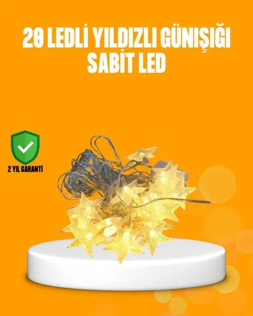 Yıldız Led Işık 5 Metre Dekoratif Aydınlatma Günışığı