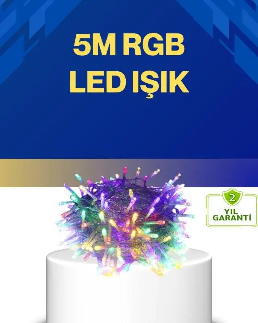 Dekoratif Peri Led 5 m 50 Ampullü Şeffaf Kablo Aydınlatma