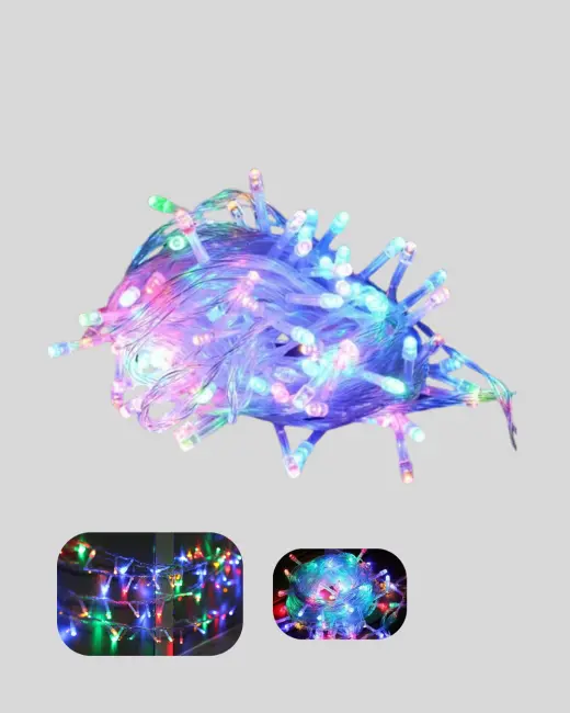 Enerji Tasarruflu Şeffaf Kablo 5 m 50 LED Dekor Işık