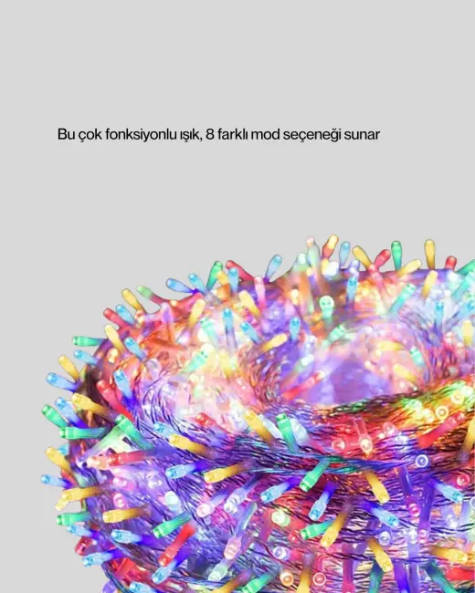 Enerji Tasarruflu Şeffaf Kablo 5 m 50 LED Dekor Işık