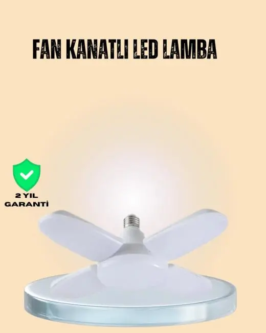 Yüksek Işık Güçlü LED Ampül 4 Kollu Katlanır Pervane Tasarım