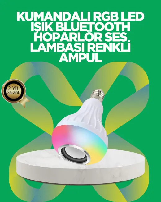 Bluetooth Hoparlörlü LED Ampul – 12W Enerji Tasarruflu
